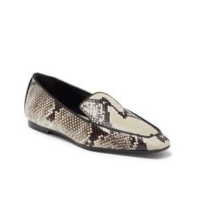 NEW Marion Parke Caroline Snakeskin Embossed Leather Loafer Natural Python Sz 6